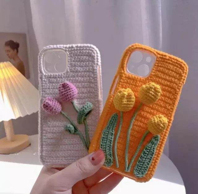 Tulip DIY Knitted Phone Case Finished Handmade Customized Knitwear Phone Case