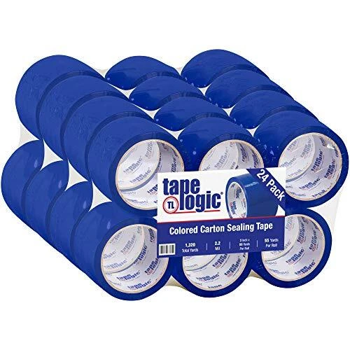 Partners Brand PT90522B Tape Logic Carton Sealing Tape 3" x 55 yd Blue Pack o...