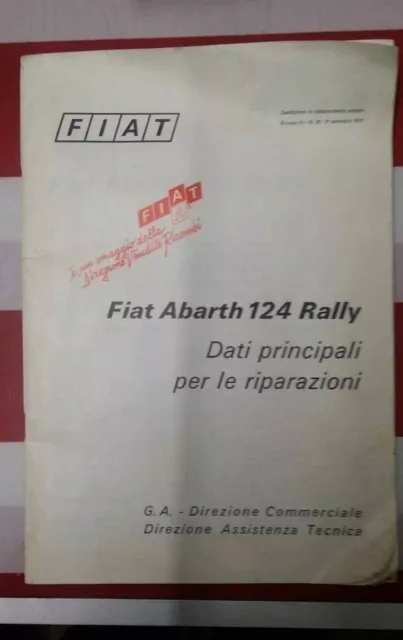 Copia Fiat Abarth 124 Rally Dati Principali Per Le Riparazioni