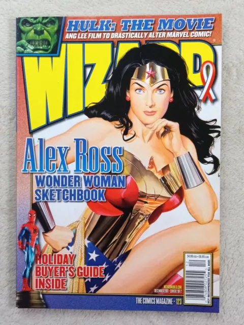 Wizard Comics Magazine Vol 1 No 123 Dec 2001 Alex Ross Wonder Woman Hulk Movie