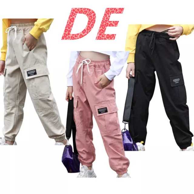 Kinder Cargohose Mädchen Hose Sporthose für Hip Hop Tanz Lounge Hose Streetwear