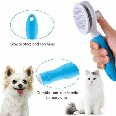 Pet Dog Cat Brush Grooming Slicker Self Cleaning Slicker Massage Hair Comb Brush 2