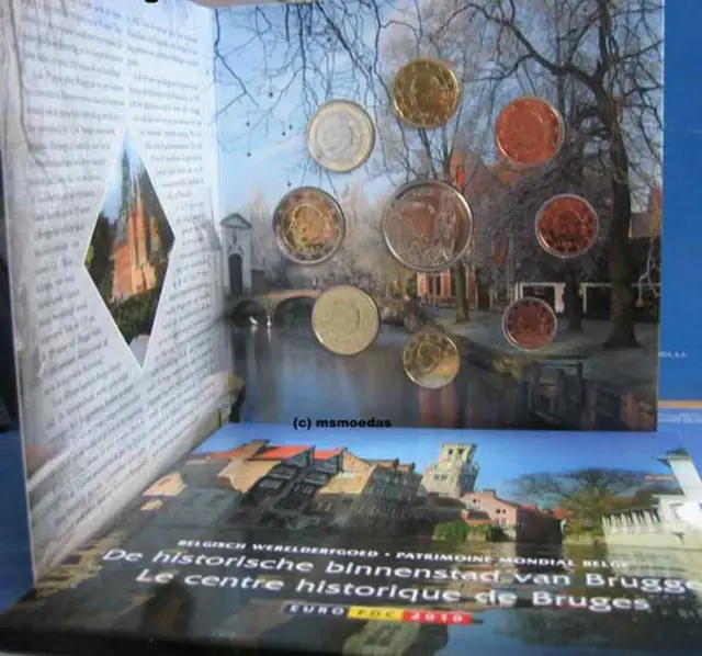 Belgien Offizieller KMS 2010 Euro Kursmünzensatz mit 1 Cent bis 2 Euro Blister