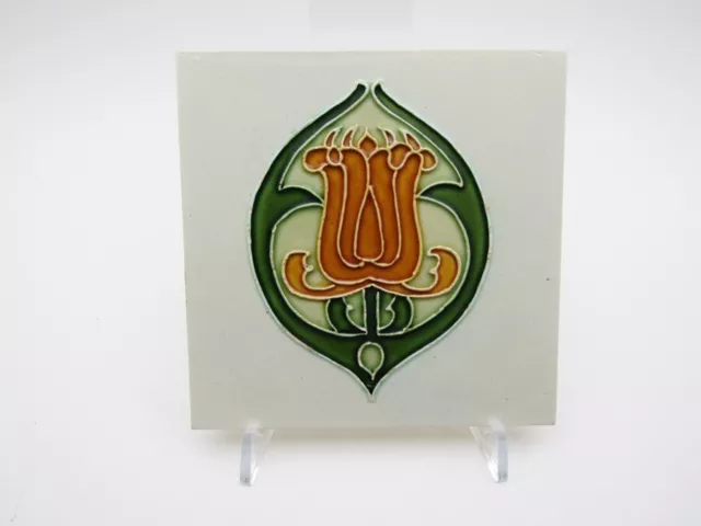 ANTIQUE ART NOUVEAU TILE by Minton Hollins & Co. England Vintage Majolica #2