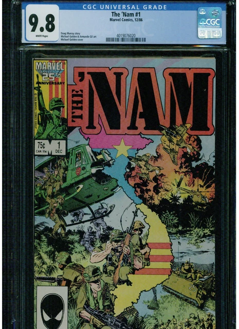 Nam #1 Cgc 9.8 Mint White Pages First Printing Marvel Comics 1986 Michael Golden