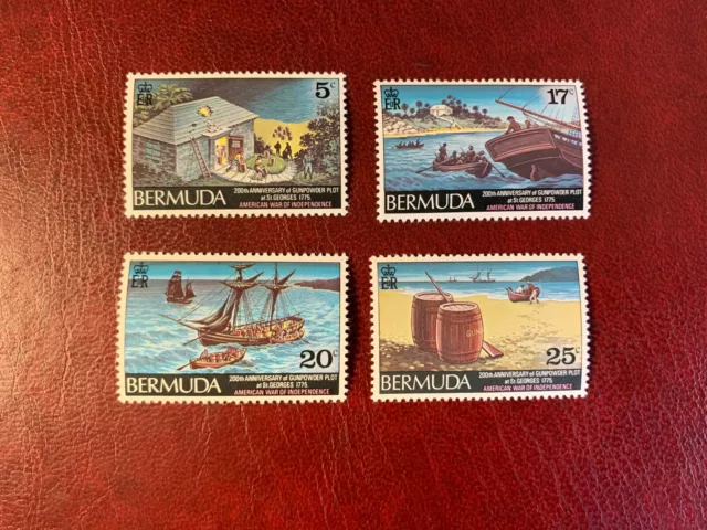 Bermuda 1976 Mnh American Bicentennial Gunpowder Plot Ships Barrels