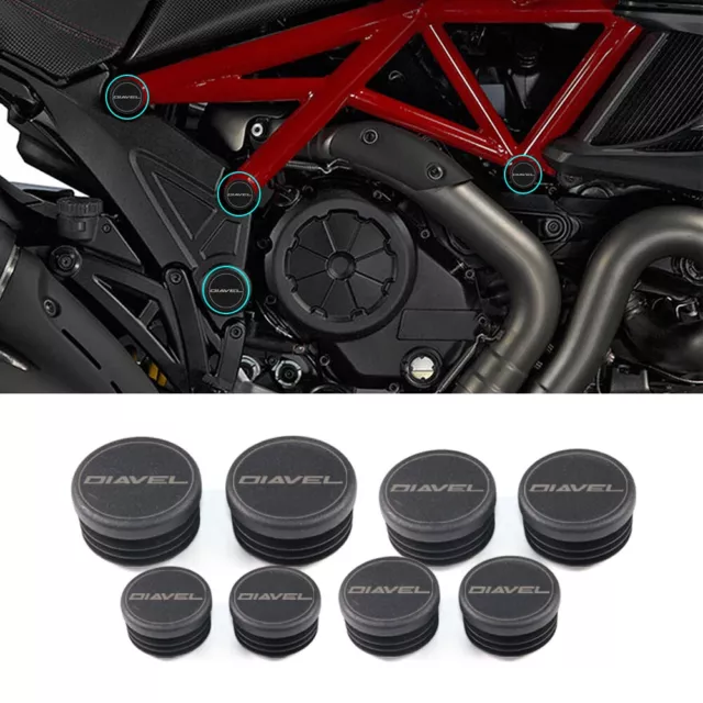 For Ducati Diavel Carbon Titanium Frame End Caps Frame Hole Filling 2011-2018