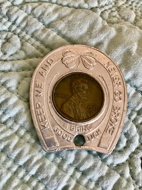 Vintage Silver City Casino Las Vegas NV Encased Penny Good Luck 1975