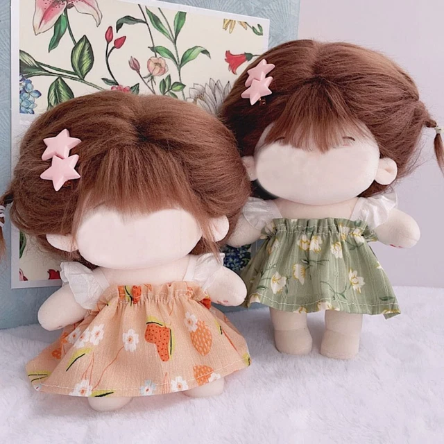 Colorful Mini Dresses Flower Pattern Clothes Outfit  Stuffed Dolls
