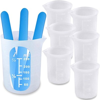 750 ml Silicone misurini in resina epossidica tazze di miscelazione in silicone stampi per melma art ceretta cucina laboratorio strumenti resina epossidica tazze 
