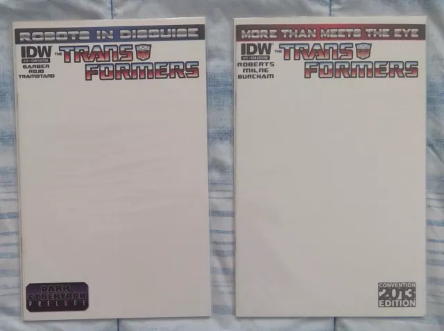 Transformers Robots In Disguise #18 & More Than Meets Eye #17 (2x Sketch Blanks)