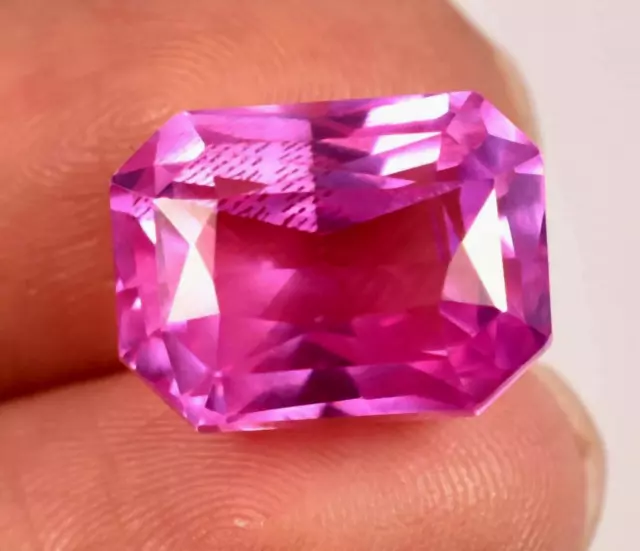 13.65Ct Natural Mogok Rare Pink Ruby Radiant Cut Certified Loose Gemstone 13 mm