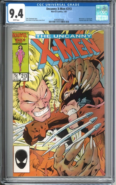 Uncanny X-Men #213 CGC 9.4 NM WP 1987 Marvel Comics Sabertooth Psylocke MCU