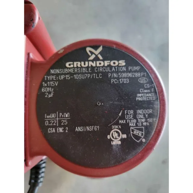 Gaundfos UP15-10SU7P/TLC - Hot Water Recirculation Pump **PUMP ONLY