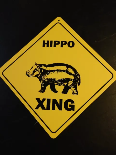 Baby Hippo Hippopotamus Fiona Large 16 inches point to point Crossing Sign