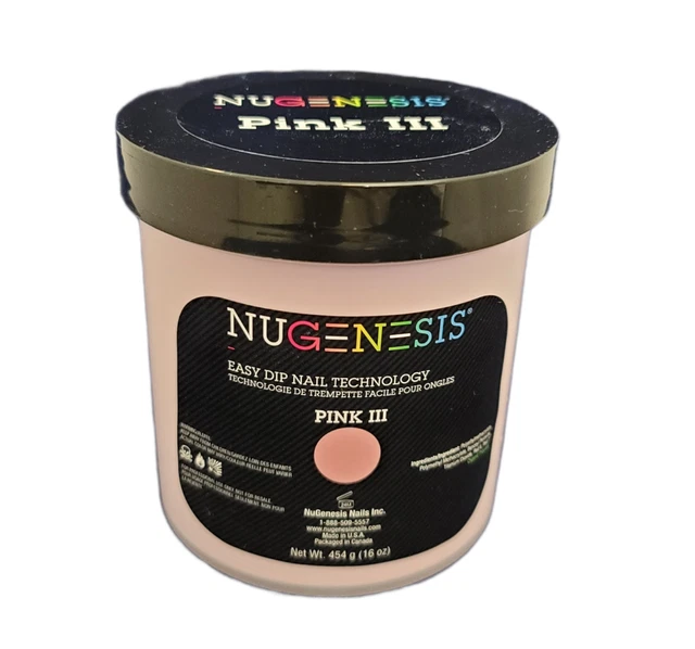 NUGENESIS EASY DIPPING system color powder Refill size 16ozPINK III