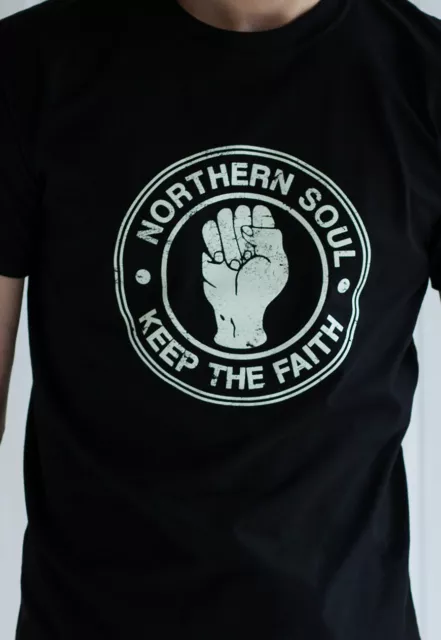 Northern Soul T Shirt Retro Vintage Mod 60s Tamla Motown Keep The Faith Mens Tee