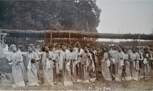 Antique Burmese Albumen Photography, Yein Pwe, Burma (Myanmar), circa 1900