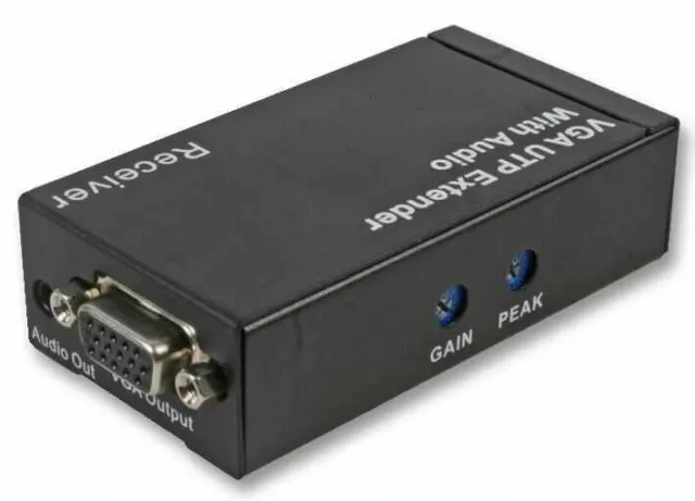 PRO SIGNAL - Extensor VGA UTP con receptor de audio sobre Cat5