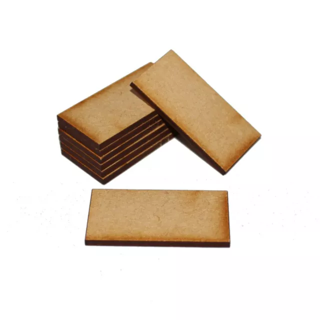 RECTANGLE 80mm x 40mm NATURAL MDF BASES for Roleplay Miniatures