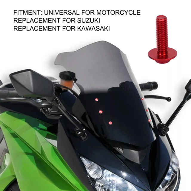 Kit carenatura parabrezza moto rosso m6 alluminio anodizzato per Kawasaki