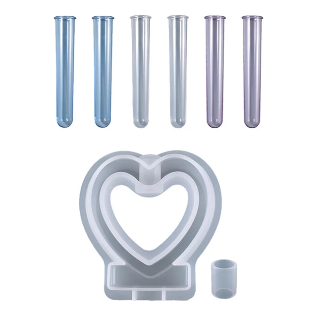 1 Set Hydroponische Pflanzenrohrvase Gussform Silikon Herzförmige