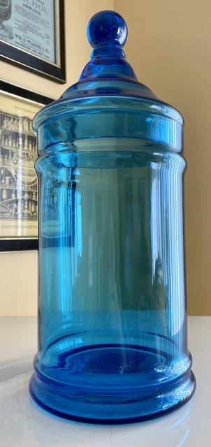 Antique Turquoise Glass Apothecary Drustore Jar