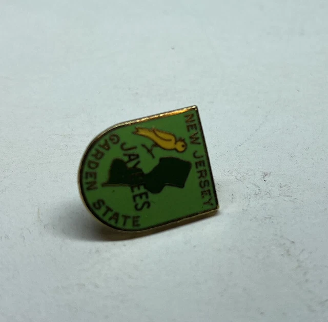 Vintage New Jersey Jaycees Garden State Pinback Metal Lapel Pin