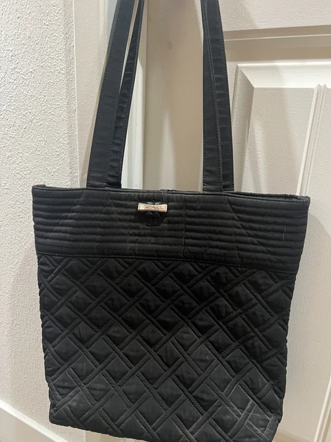 Vera Bradley Classic Quilted Microfiber Large Black Tote Bag