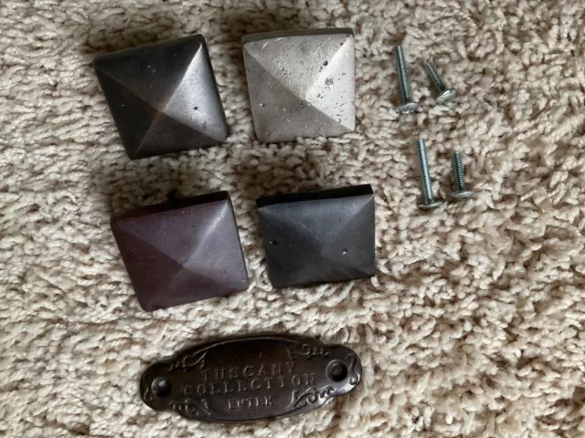 Emtek Cabinet Drawer Furniture Bronze Square Knobs 1-1/2”  Tuscany collection