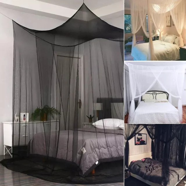4 Corners Post Bed Canopy Curtain Mosquito Net Or Frame Single Double King U