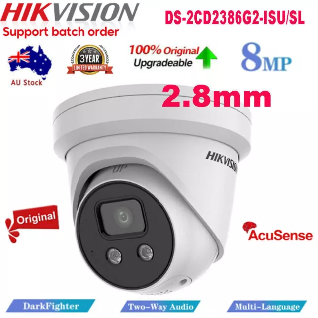 Hikvision Brand Original Genuine 4K 8MP DS-2CD2386G2-ISU/SL IP Camera 2way audio