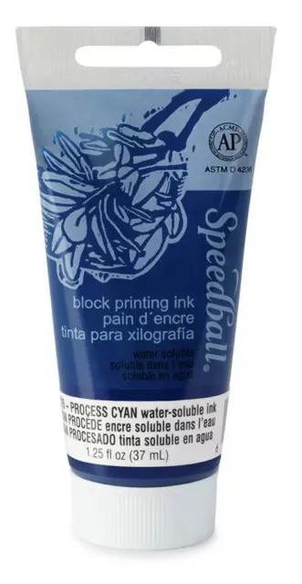 Speedball Water-Soluble Block Printing Ink Process Cyan 37ml (3426)