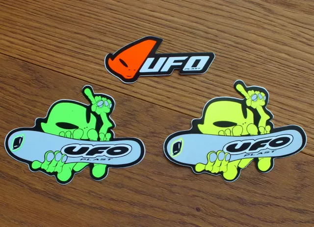 3 X STICKER UFO Plast Motocross Enduro MTB BMX Snowboard Alien