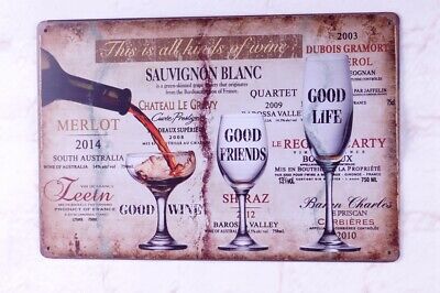 Wine Poster Vintage Metal Tin Signs Shabby Plate Home Pub Bar Wall Decor 3