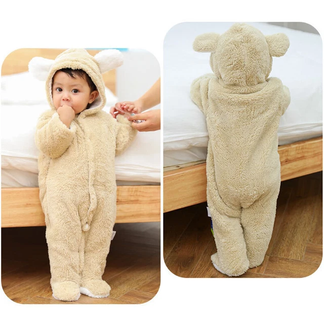 Tuta invernale neonato bambine pile pile con cappuccio cappotto caldo outwear 8