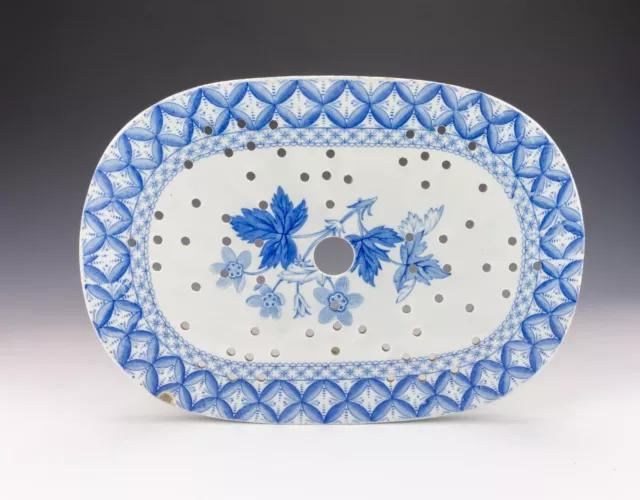 Antique Copelands Spode Porcelain - Cobalt Blue & White Flower Drainer