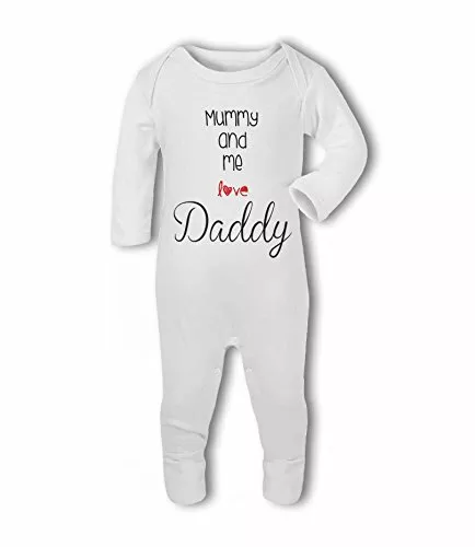 Mummy and Me Love Daddy cute - Baby Romper Suit by BWW Print Ltd
