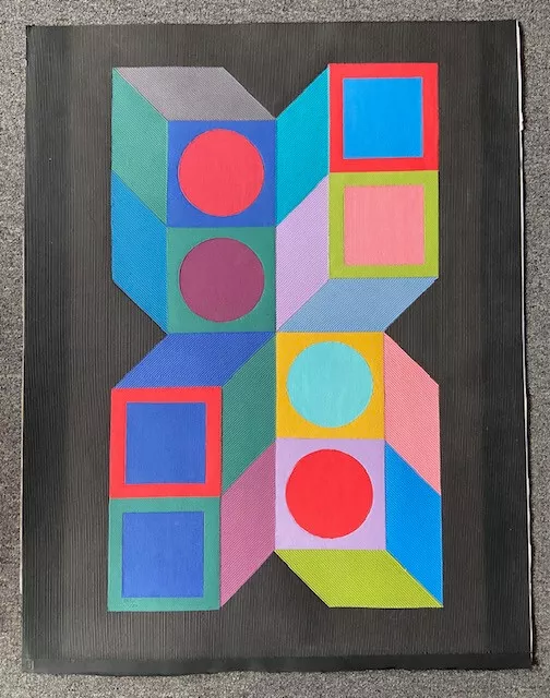 Victor Vasarely Collage Tridim 1989