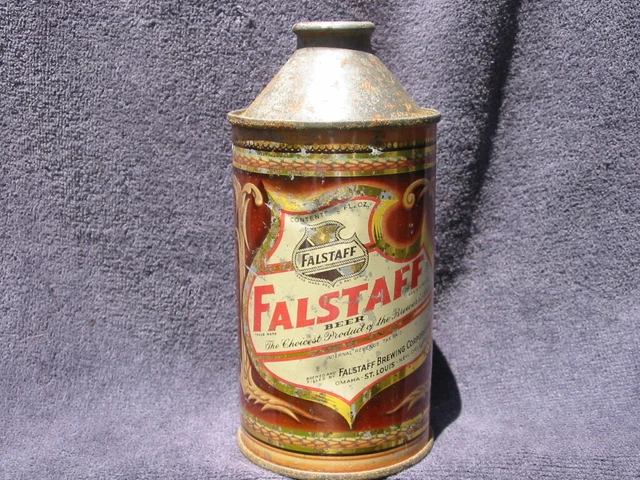 Indoor Falstaff Cone Top RARE 3 City Version Omaha St Louis New Orleans Sleeper!