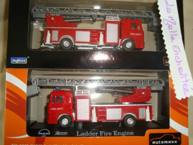 Camion Man F2000 Pompier  Ladder Fire Engine Grande Echelle  1/72°  Automax