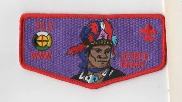 OA Tankiteke Lodge 313 Joseph Brant Flap RED Bdr. Fairfield County Council 68, [