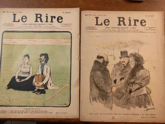 Revue « Le Rire » 1897 - Lot de 3 revues de 12 pages.