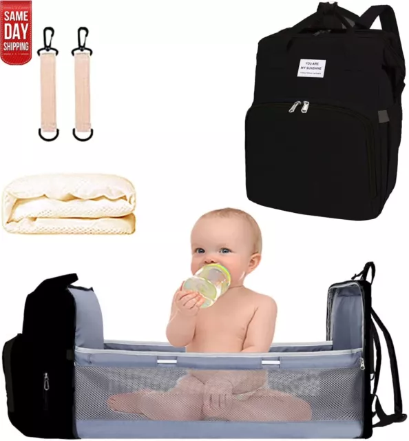 New Diaper Bag Backpack 3 in 1 Foldable Portable Bed Large Capacity Waterproof.