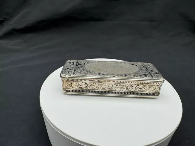 19th Century Antique French 800 Silver Snuff Box