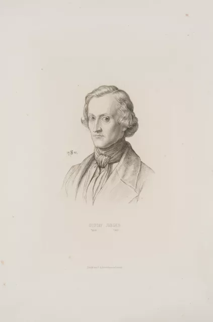 WEGER (*1823) nach SINGER (*1823), Künstlerportrait Gustav Jäger,  1845, Sst. 3