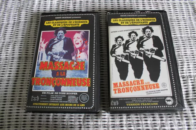 2 Vhs Horreur Rene Chateau Massacre A La Tronconneuse  Vf Et Vo