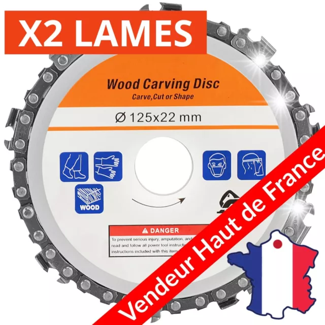 2 DISQUES Lames de Scie Circulaire à BOIS pour MEULEUSE d'angle Meule 125mm