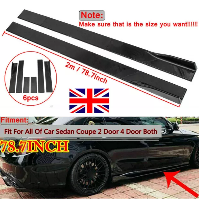 For BMW E90 E91 E92 E93 F10 F11 F32 Side Skirt Extension Rocker Splitter 78.7in