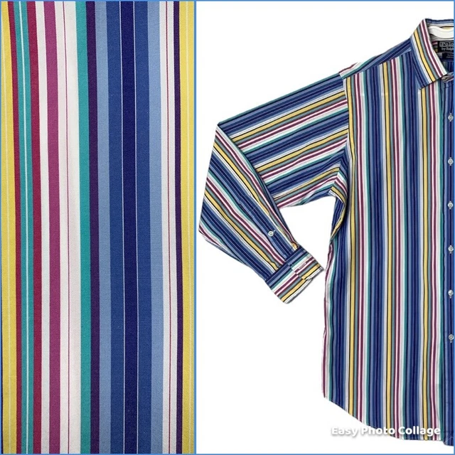 VTG Polo Ralph Lauren Curham Mens Sz M Spread Collar Shirt Classic Fit